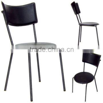 simple black color iron frame dining chair