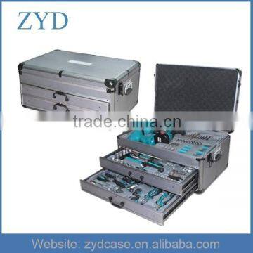 Silver Custom Aluminium Tool Case with Drawers, ZYD-TL011