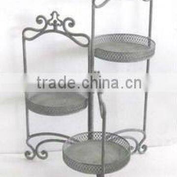 100547F Folded metal flower pot stand & planter holder