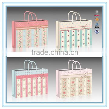 2015 New design pink gift paper bag shopping paper bag