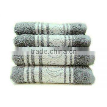 grey cotton jacquard towel with popular border design