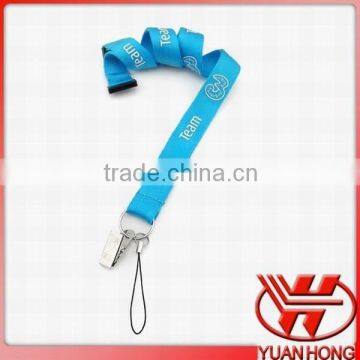 Printing lanyards made in China funny lanyard with bull dog clip and mobile phone string