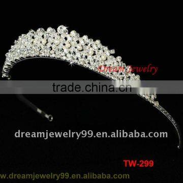 fashion pearl tiaras crowns metal princess crown wholesale pageant tiara