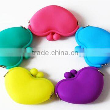 Cute Silicone Custom Print Red Heart Shaped Coin Purses For Ladies photo-6