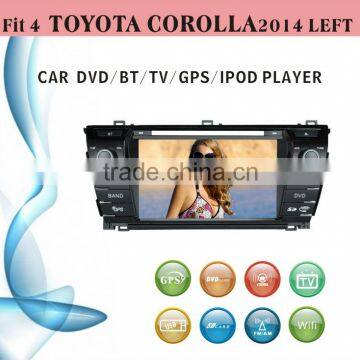 touch screen car dvd player fit for Toyota Corolla left hand drive 2014 with radio bluetooth gps tv