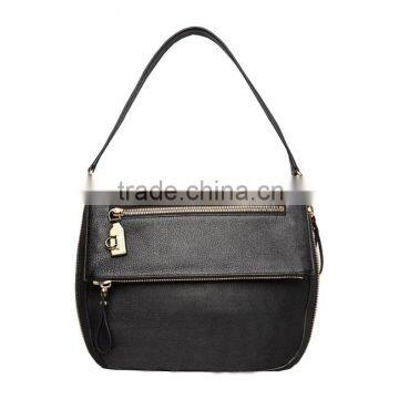 2016 Newest style blank black genuine leather fold shoulder bag for ladies MD6018                        
                                                Quality Choice