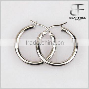 Factory Direct Price High Polished Stainless Steel Hoops Womens Mens Huggie Earrings photo-4