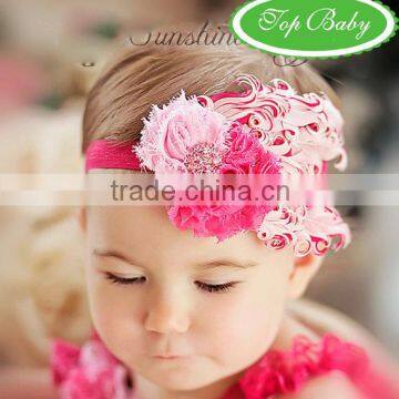 Hot sale baby hair accessory with feather decorations