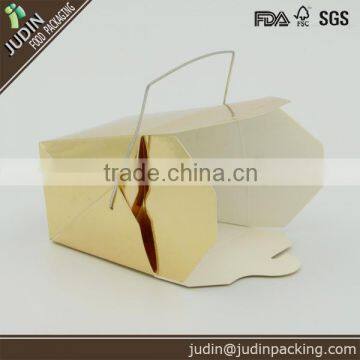 8oz Disposable Printed Paper Cardboard Suitcase Box With Handle