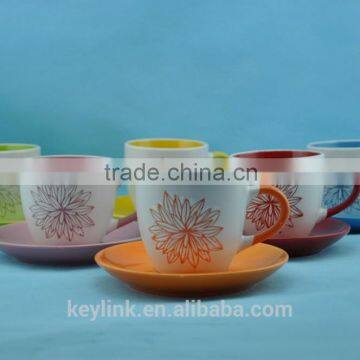 2015 Newly designed ceramic cup and saucer