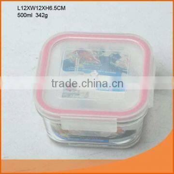 High output square 500ml borosilicate glass food container from China