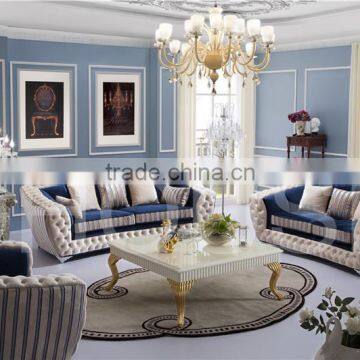 High Quality Post Modern Living Room Furniture Sofa With Crystal Buttons/Chesterfield Leather/fabric Sofa AL044