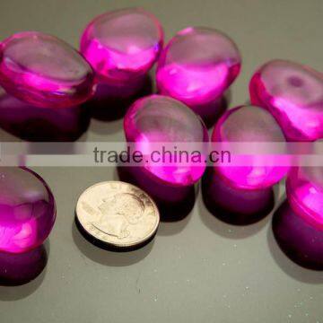 Colorful Wholesale Pebble Shaped Glass Gem Wishing Stones