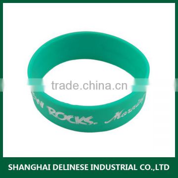 blue silicone bracelet with logo printed