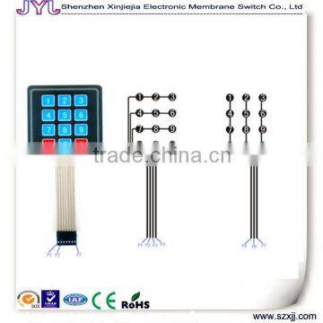 numeric membrane keypad embossed keys 12 buttons /keys