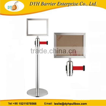 steel sign top for queue pole vertical sign board exhibition display barrier