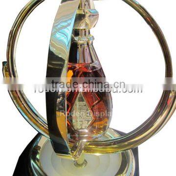 Profession Rotating Metal Wine Display Rack,Customized Acrylic Wine Display Stand