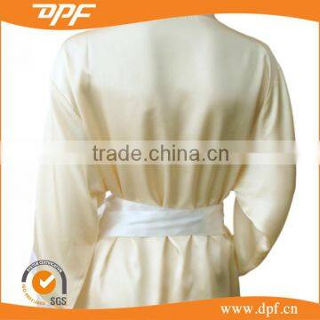 hotel quality bathrobe soft polycotton slik yellow bathrobe for promotion