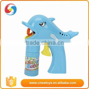 Wholesale good quality cute plastic blue dolphin bubble gun