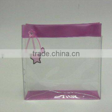 Clear PVC bag with stitch zipper