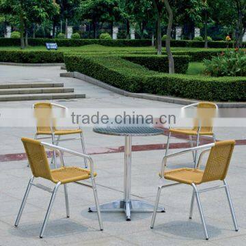 Modern design rattan aluminum round table living room set YC028 YT1L