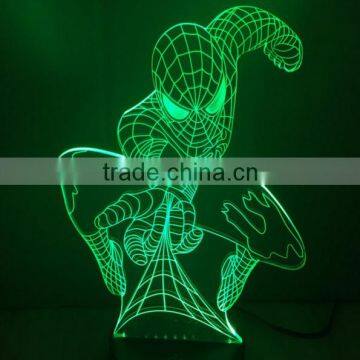 11-3d Acrylic Lamp Spider Man 3d Displaying 3d Visualization Mood Light 3d Sculpture Lamp