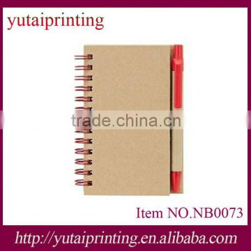 Direct manufacture whole sale spiral small notebook with ball point pen