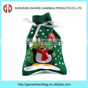 Factory hot sale christmas santa sack bag with drawstring GW-225
