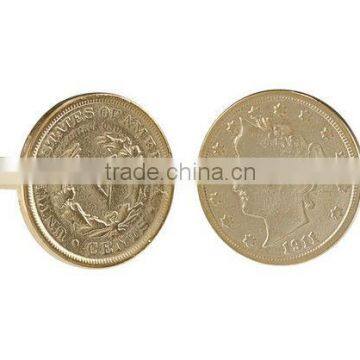 American Coin Treasures Gold-Layered Liberty Nickel Cufflinks Shirt For Men Cufflink Display