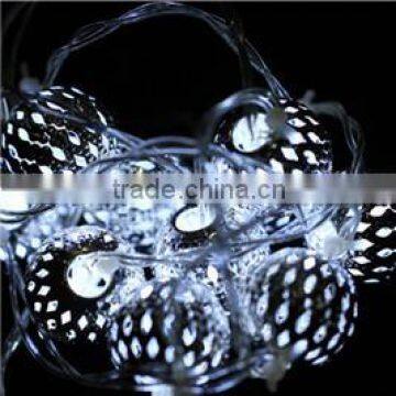 led christmas holiday party wedding outdoor indoor bettery solar Silver ball fairy string light