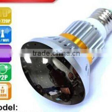 Bulb-Shaped CCTV Bulb DVR Camera Security Surveillance With Remote Control LED Light Mirror Face Hidden Bulb Wifi IP Camera photo-2
