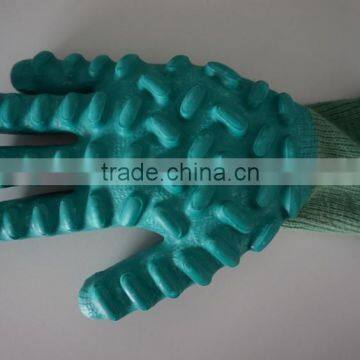 Anti-Vibration Cotton Shell With Latex Coated Safety Gloves at Construction Site photo-4