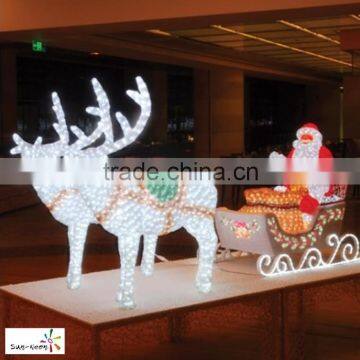 Reindeer with sleigh led christmas lights outdoor decoration santa claus sleigh reindeer nice christmas fur reindeer decorations