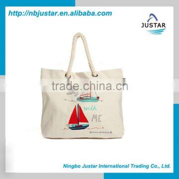 Bags online canvas hemp rope beach bag women's fashion beach bag shopping canvas bag with cotton rope handle