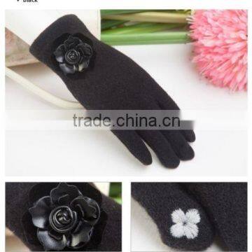 New 2015 Black Winter Glove,Black Wool Glove, Lady Glove