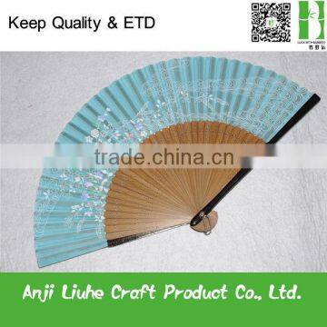 Japanese DIY elegant high quality silk bamboo fan