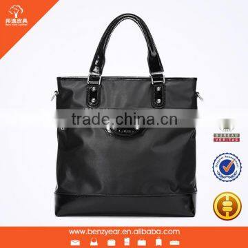 Custom Handbag Designers Nylon and Genuine Leather Wholesale Cowhide Leather Handbag