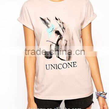 Simple T-Shirt With Animal Picture Printed photo-2