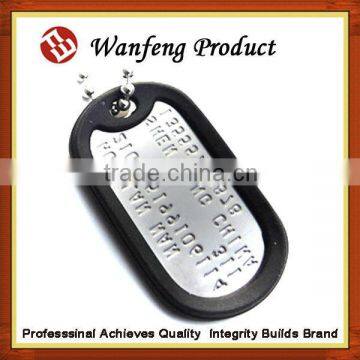 2015 New Design embossing/engraving personal shaped blank dog tag with silicone