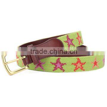 Golf 100%cotton Needlepoint belt