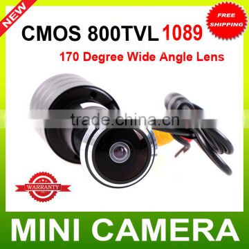 Door Eye Camera 1/3" Color CMOS PC1089 800TVL Doorview Camera Mirror Color Camera 170 Degree Wide Angle Lens