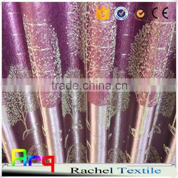 modern simple 100% polyester material flocked fabrics for blackout curtain/ sofa/cushion- silk like polyester material