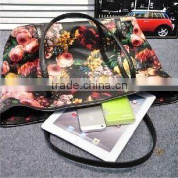 Fashion vintage flower printing european shoulder bag for women