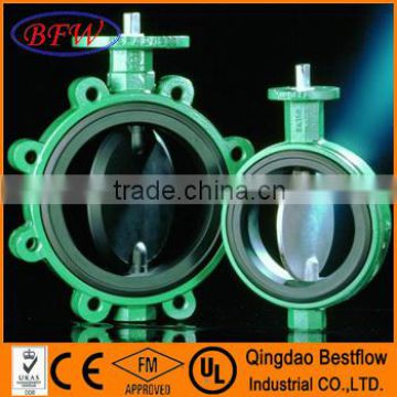 high quality hand lever lug type wafer ptfe butterfly valve