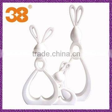 Artificial Stone Rabbit Famous Animal Art White Marble Sculptures