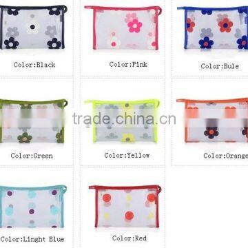 Embroider PVC Flower Cosmetic Pouch