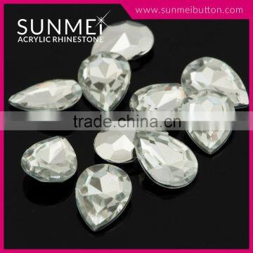 Free Sample Non Hot-Fix Teardrops Transparent Crystal Rhinestones Wholesale