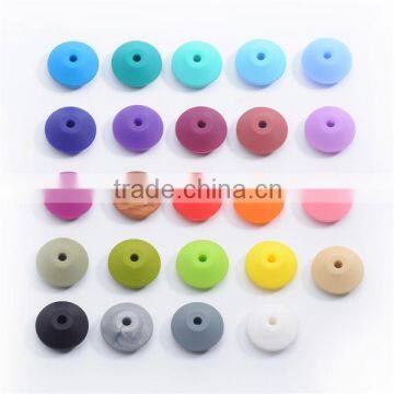 Soft Baby Chewable Silicone Teething Necklace For Mother And Baby/ Silicone Baby Bead Necklace