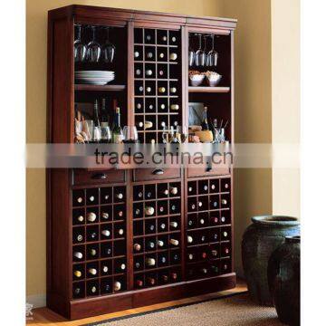 Transitional Wooden Wine Cabinet