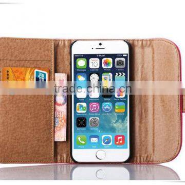 New Arrivral OEM Manufacture Leather Belt Clip Flip Wallet Case for Iphone 6